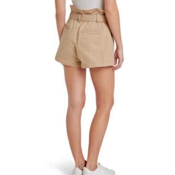 BlankNYC Tan Belted High-Waisted Paperbag Denim Shorts 24 Utility - Picture 8 of 8